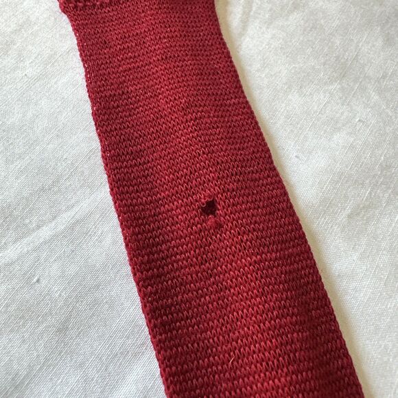 (2) Reine Schurwolle Mens Ties New Wool 2" Wide Navy Blue Red West Germany - Picture 16 of 16